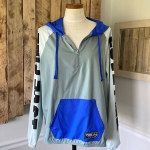 PINK 90’s Half Zip Lightweight Oversized Hoodie Windbreaker‎ Color Block Medium